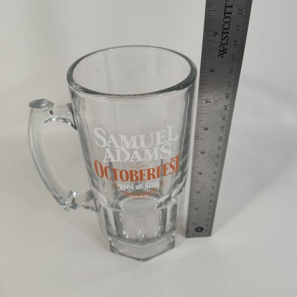 Samuel Adams Octoberfest Clear Glass Beer Stein Mug "Raise the Stein" - Picture 3 of 3